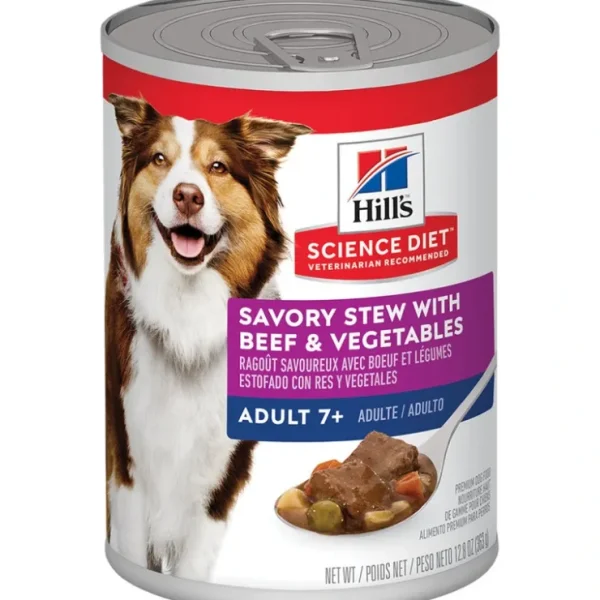 Science Diet, Adult 7+ Savory Stew with Beef & Vegetables Canned Dog Food, 363 g - Wet Dog Food - Pet Home | The Perfect Pet Supplies Shopping Experience