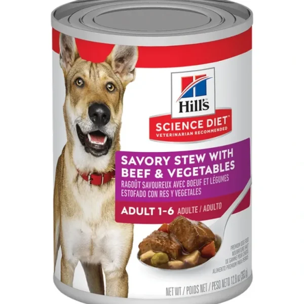 Science Diet, Adult Savory Stew with Beef & Vegetables Canned Dog Food, 363 g - Wet Dog Food - Pet Home | The Perfect Pet Supplies Shopping Experience