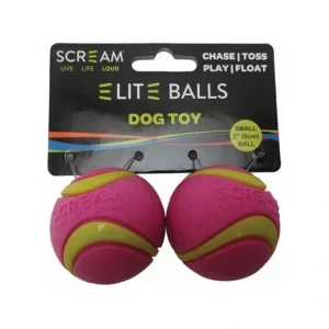 Scream Elite Ball Loud Green & Pink 2Pk - Small 5Cm - Pet Home | The Perfect Pet Supplies Shopping Experience