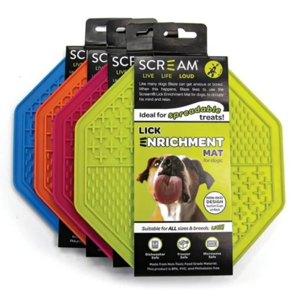 Scream Lick Enrichment Mat Non-Skid Base - Octagon - Pet Home | The Perfect Pet Supplies Shopping Experience