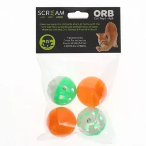 Scream Orb Cat Toys 4Pk (4Cm Orbs) - Pet Home | The Perfect Pet Supplies Shopping Experience