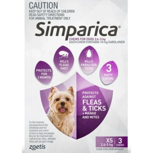 Simparica for Extra small dogs 2.6 - 5kg 3 pack - Pet Home | The Perfect Pet Supplies Shopping Experience