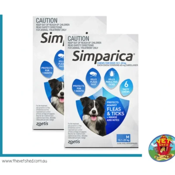 Simparica for Medium dogs 10.1 - 20kg 12 pack Flea, Tick and Mite treatment - Pet Home | The Perfect Pet Supplies Shopping Experience