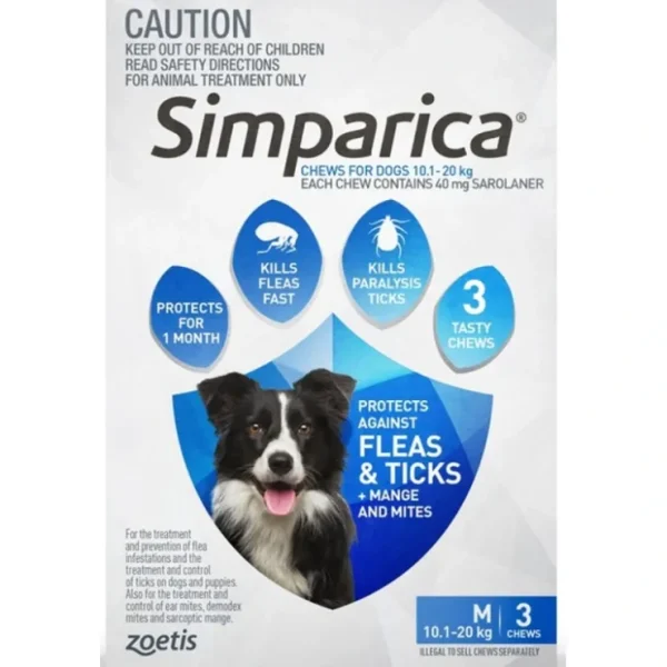 Simparica for Medium dogs 10.1 - 20kg 3pack - Pet Home | The Perfect Pet Supplies Shopping Experience