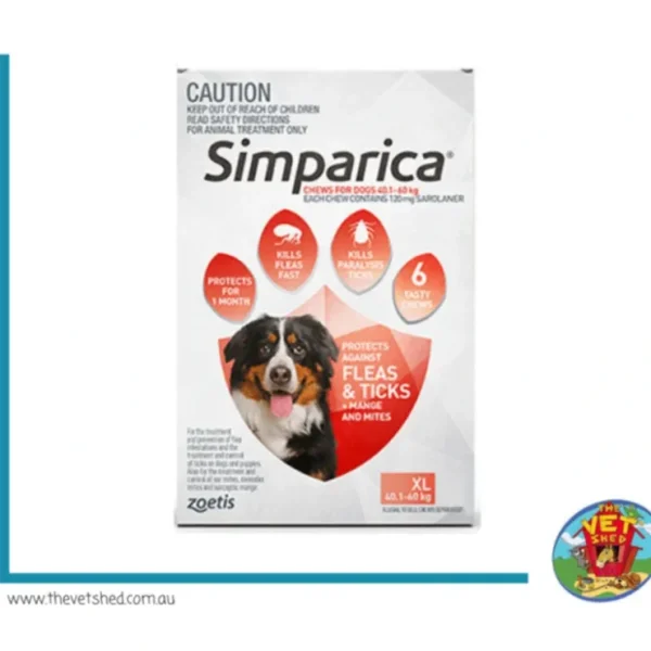 Simparica for Xtra Large dogs 40-60 kg 6 pack Flea, Tick and Mite treatment - Pet Home | The Perfect Pet Supplies Shopping Experience