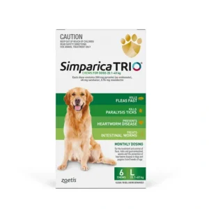 Simparica Trio 6 pack for dogs 20.1-40kg - Flea, Tick and Worming Treatment  *GREEN* - Pet Home | The Perfect Pet Supplies Shopping Experience