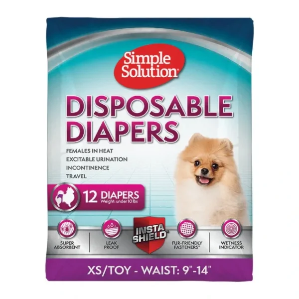 Simple Solution, Disposable Diapers - 12 Pk - X-Small - Pet Home | The Perfect Pet Supplies Shopping Experience