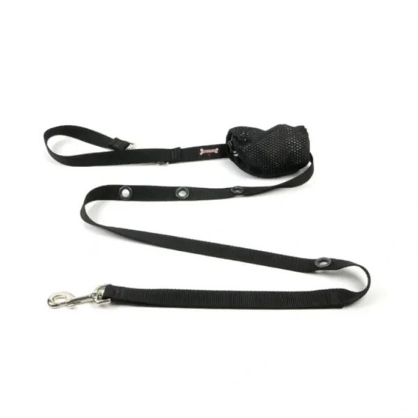 Smoochy Poochy, Optional Hands-Free Lead - Black - 5/8" Width - 6' - Pet Home | The Perfect Pet Supplies Shopping Experience