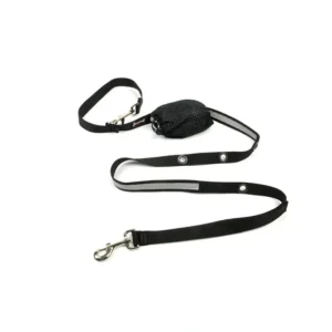 Smoochy Poochy, Optional Hands-Free Lead - Reflective Black - 1" Width - 6' - Pet Home | The Perfect Pet Supplies Shopping Experience