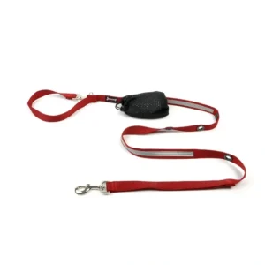 Smoochy Poochy, Optional Hands-Free Lead - Reflective Red - 1" Width - 6' - Pet Home | The Perfect Pet Supplies Shopping Experience