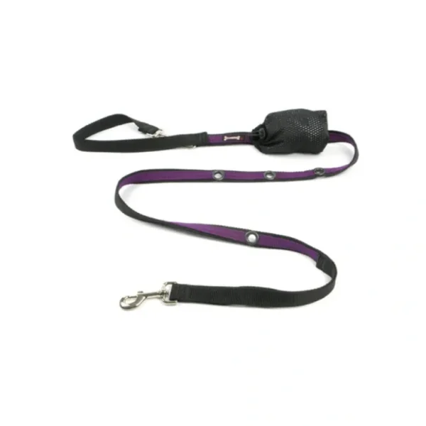 Smoochy Poochy, 2-Tone Optional Hands Free Lead - Black/Purple - 1" Width - 6' - Pet Home | The Perfect Pet Supplies Shopping Experience