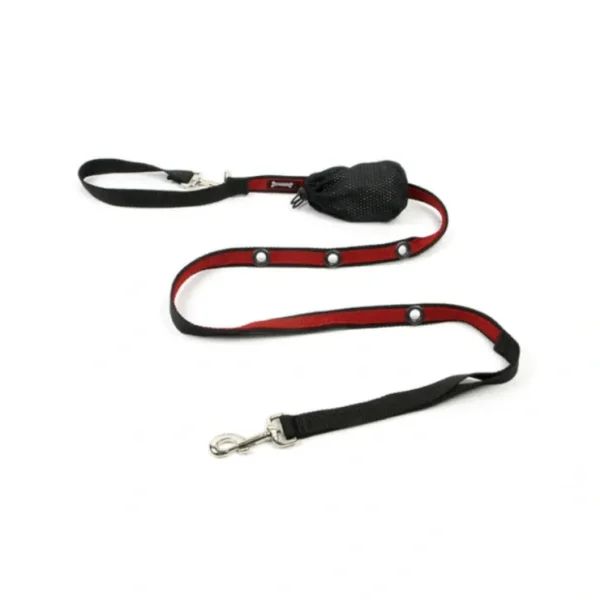 Smoochy Poochy, 2-Tone Optional Hands Free Lead - Black/Red - 1" Width - 6' - Pet Home | The Perfect Pet Supplies Shopping Experience
