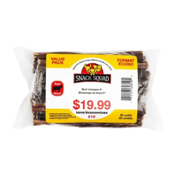 Snack Squad, Beef Chomper - 6" - 20 pk - Pet Home | The Perfect Pet Supplies Shopping Experience