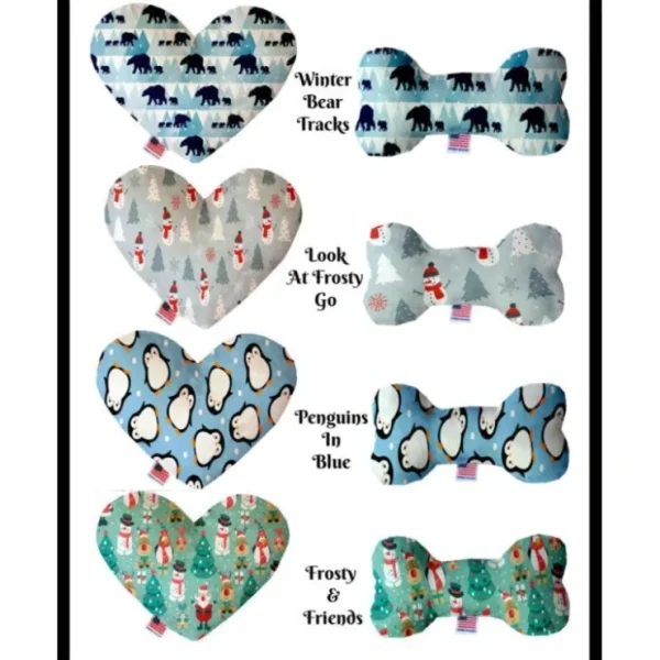 Snow Buddies Collection Bone and Heart Christmas Dog Toys - Pet Home | The Perfect Pet Supplies Shopping Experience