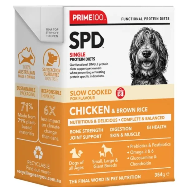 SPD Slow Cooked Chicken & Brown Rice 354g x12 - Pet Home | The Perfect Pet Supplies Shopping Experience