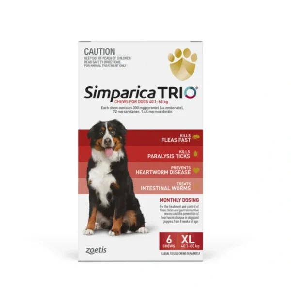 #SPECIAL# Simparica Trio 8 pack for dogs 40.1-60kg - Flea, Tick ,Worm (6 pck plus 2 single dose pack) - Pet Home | The Perfect Pet Supplies Shopping Experience