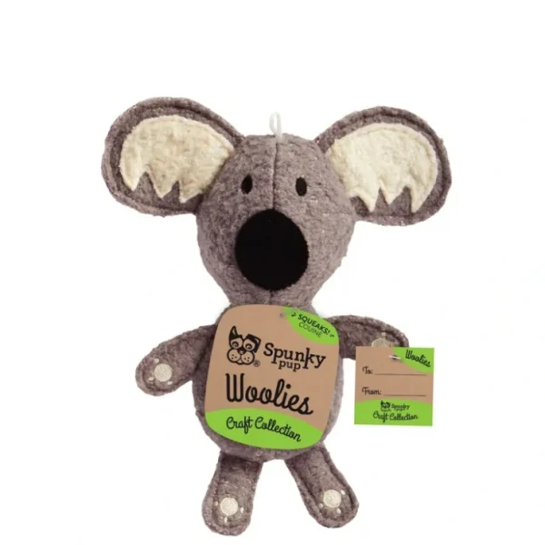 Spunky Pup Woolies Craft Collection Koala Squeaky Plush Dog Toy - Pet Home | The Perfect Pet Supplies Shopping Experience