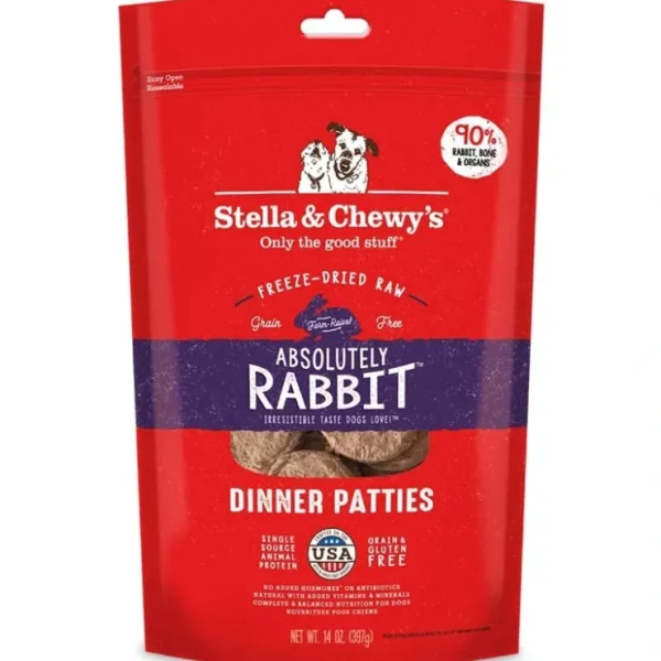 Stella & Chewy's Freeze-Dried Raw Dinner Patties For Dogs - Absolutely Rabbit Recipe (14-oz) - Pet Home | The Perfect Pet Supplies Shopping Experience