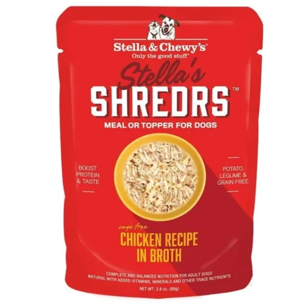 Stella & Chewy's Stella's Shredrs for Dogs - Chicken Recipe in Broth - Pet Home | The Perfect Pet Supplies Shopping Experience