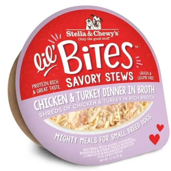 Stella Chewy's - Lil Bites Savory Stews Chicken Turkey Dinner in Broth for Dogs - Pet Home | The Perfect Pet Supplies Shopping Experience