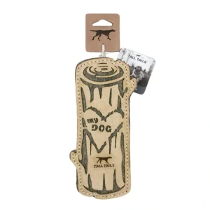 Tall Tails, Leather & Wool - Love My Dog Log - Tan - 9" - Toss Dog Toy - Pet Home | The Perfect Pet Supplies Shopping Experience