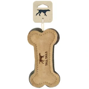 Tall Tails, Leather Wool Bone - 6" - Toss Dog Toy - Pet Home | The Perfect Pet Supplies Shopping Experience