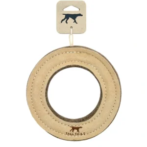 Tall Tails, Leather Wool Ring - 7" - Toss Dog Toy - Pet Home | The Perfect Pet Supplies Shopping Experience