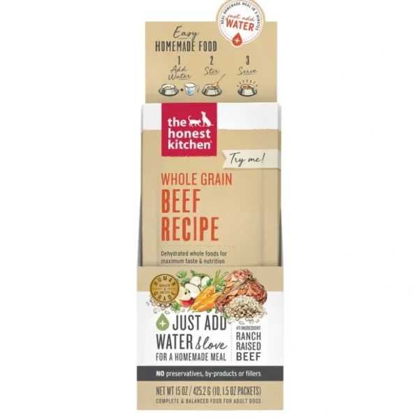 The Honest Kitchen, Adult - Whole Grain Beef - Single Serve - 42.5 g - Freeze Dried Dog Food - Pet Home | The Perfect Pet Supplies Shopping Experience