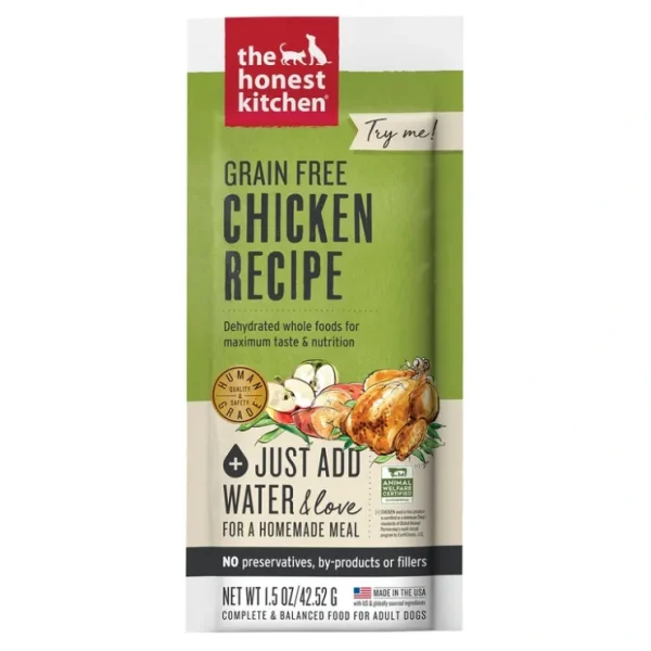 The Honest Kitchen, Adult -Grain Free Chicken - Single Serve - 42.5 g - Freeze Dried Dog Food - Pet Home | The Perfect Pet Supplies Shopping Experience