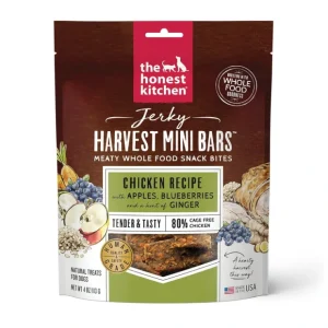 The Honest Kitchen Jerky Harvest Mini Bars Chicken Recipe With Apples &Blueberries Dog Treat (4 oz) - Pet Home | The Perfect Pet Supplies Shopping Experience