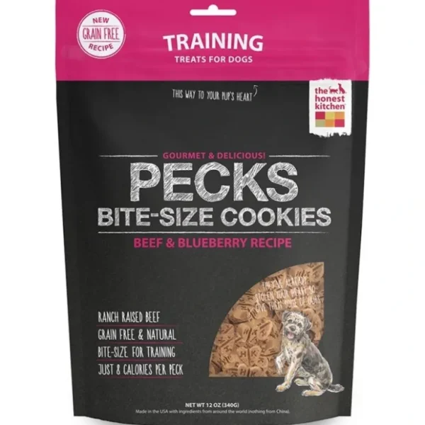 The Honest Kitchen PECKS Grain Free Beef and Blueberry Cookie Treats for Dogs - Pet Home | The Perfect Pet Supplies Shopping Experience