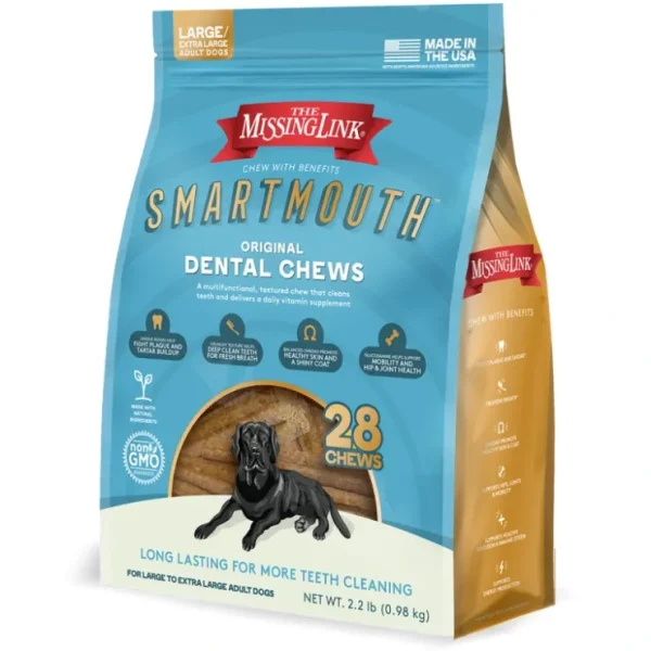 The Missing Link Smartmouth Dental Chews for Large/Extra Large Dogs, 28 Count - Pet Home | The Perfect Pet Supplies Shopping Experience