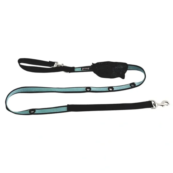 2-Tone Optional Hands Free Lead - 1"W-Blk/Turq-6' - Pet Home | The Perfect Pet Supplies Shopping Experience