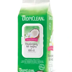 TropiClean Deep Cleaning Berry &Coconut Deodorizing Wipes for Dogs &Cats - Pet Home | The Perfect Pet Supplies Shopping Experience