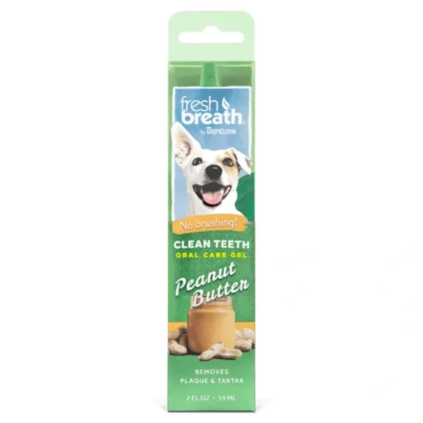 TropiClean Fresh Breath Oral Care Clean Teeth Gel Peanut Butter 59mL - Pet Home | The Perfect Pet Supplies Shopping Experience