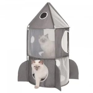 Vesper Rocket Cat Home Grey 90 x 90 x 50cm - Pet Home | The Perfect Pet Supplies Shopping Experience
