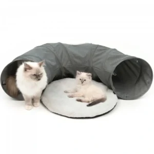 Vesper Tunnel Cat Home Grey w/Comfy Pad 97 x 68 x 28cm - Pet Home | The Perfect Pet Supplies Shopping Experience