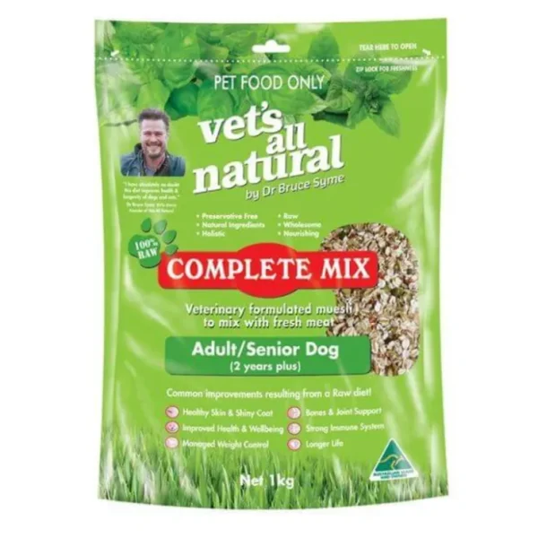 Vets all Natural Complete Mix Adult/ Senior Dog 1kg (Dr Bruce) - Pet Home | The Perfect Pet Supplies Shopping Experience