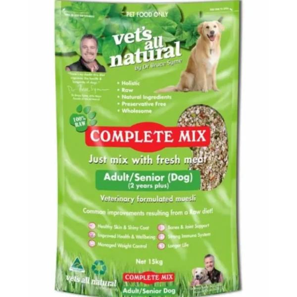 Vets all Natural Complete Mix Adult/ Senior Dog 15kg (Dr Bruce) - Pet Home | The Perfect Pet Supplies Shopping Experience