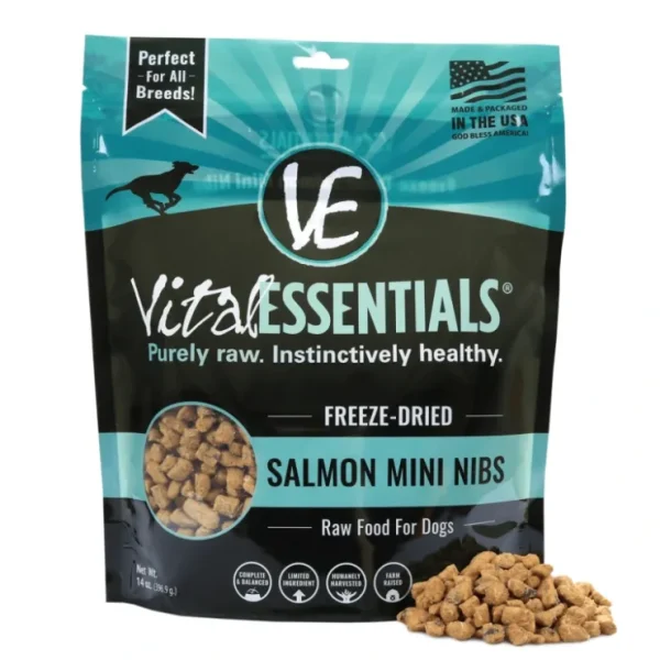 Vital Essentials Freeze Dried Grain Free Salmon Mini Nibs Entree for Dogs Food - Pet Home | The Perfect Pet Supplies Shopping Experience