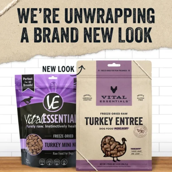 Vital Essentials Freeze Dried Grain Free Turkey Mini Nibs Entree for Dogs Food - Pet Home | The Perfect Pet Supplies Shopping Experience
