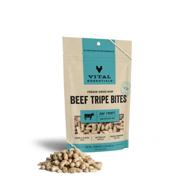 Vital Essentials Freeze Dried Raw Beef Tripe Bites Dog Treats - Pet Home | The Perfect Pet Supplies Shopping Experience
