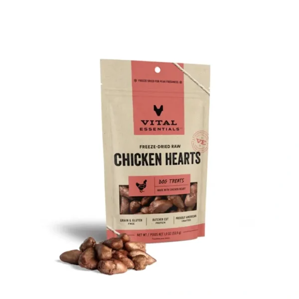 Vital Essentials Freeze Dried Raw Chicken Hearts Dog Treats - Pet Home | The Perfect Pet Supplies Shopping Experience