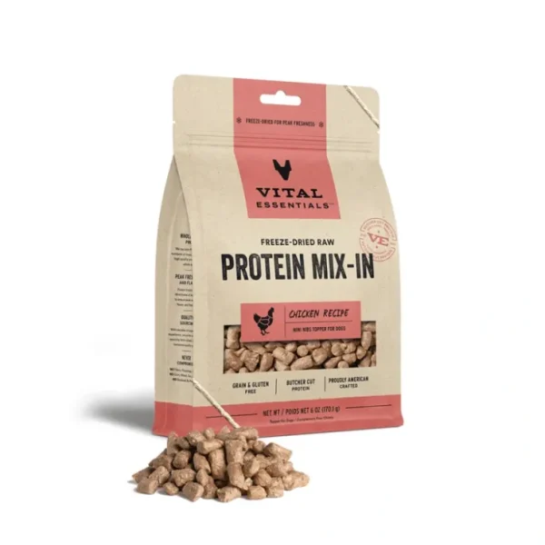 Vital Essentials Freeze Dried Raw Protein Mix-In Chicken Recipe Mini Nibs Topper for Dogs - Pet Home | The Perfect Pet Supplies Shopping Experience