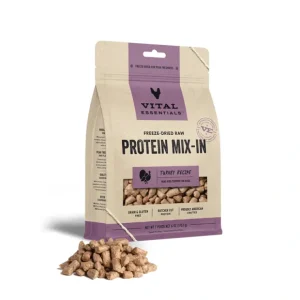 Vital Essentials Freeze Dried Raw Protein Mix-In Turkey Recipe Mini Nibs Topper for Dogs - Pet Home | The Perfect Pet Supplies Shopping Experience