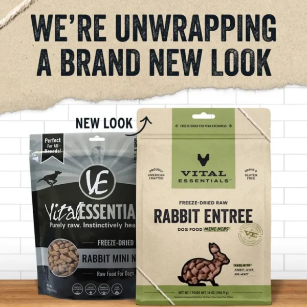 Vital Essentials Grain Free Rabbit Mini Nibs Entree Freeze Dried Dog Food - Pet Home | The Perfect Pet Supplies Shopping Experience