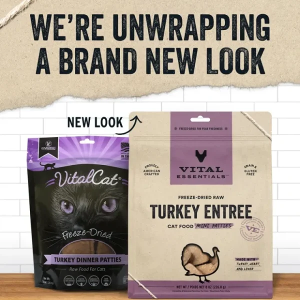 Vital Essentials Grain Free Turkey Dinner Patties Freeze Dried Raw Food for Cats - Pet Home | The Perfect Pet Supplies Shopping Experience
