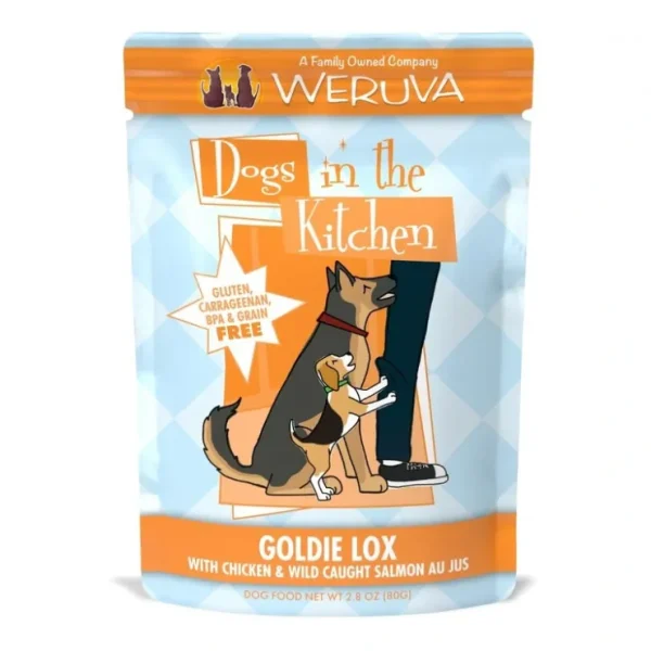 Weruva Dogs in the Kitchen Goldie Lox Grain Free Chicken and Salmon Dog Food Pouches - Pet Home | The Perfect Pet Supplies Shopping Experience