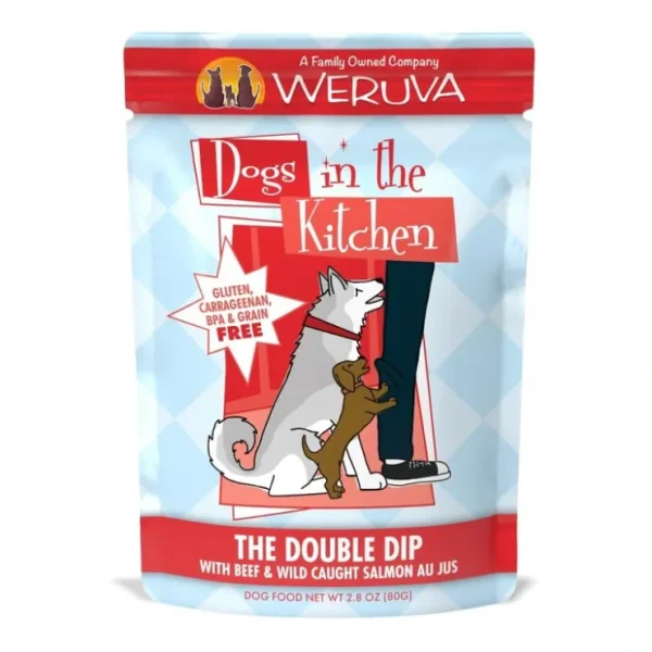 Weruva Dogs in the Kitchen The Double Dip Grain Free Beef and Salmon Dog Food Pouches - Pet Home | The Perfect Pet Supplies Shopping Experience