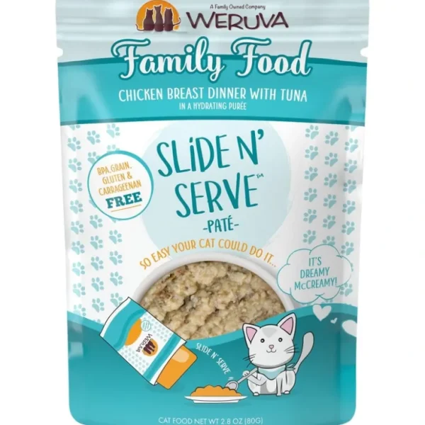Weruva Slide N' Serve Grain Free Family Food Chicken Breast Dinner with Tuna Wet Cat Food Pouch - Pet Home | The Perfect Pet Supplies Shopping Experience